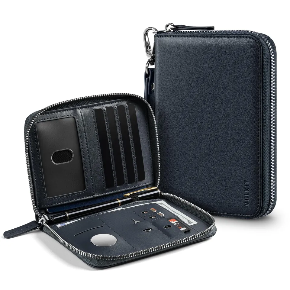 vulkit-passport-kartenetui-marineblau-leder-mit-airtag-fach image 1
