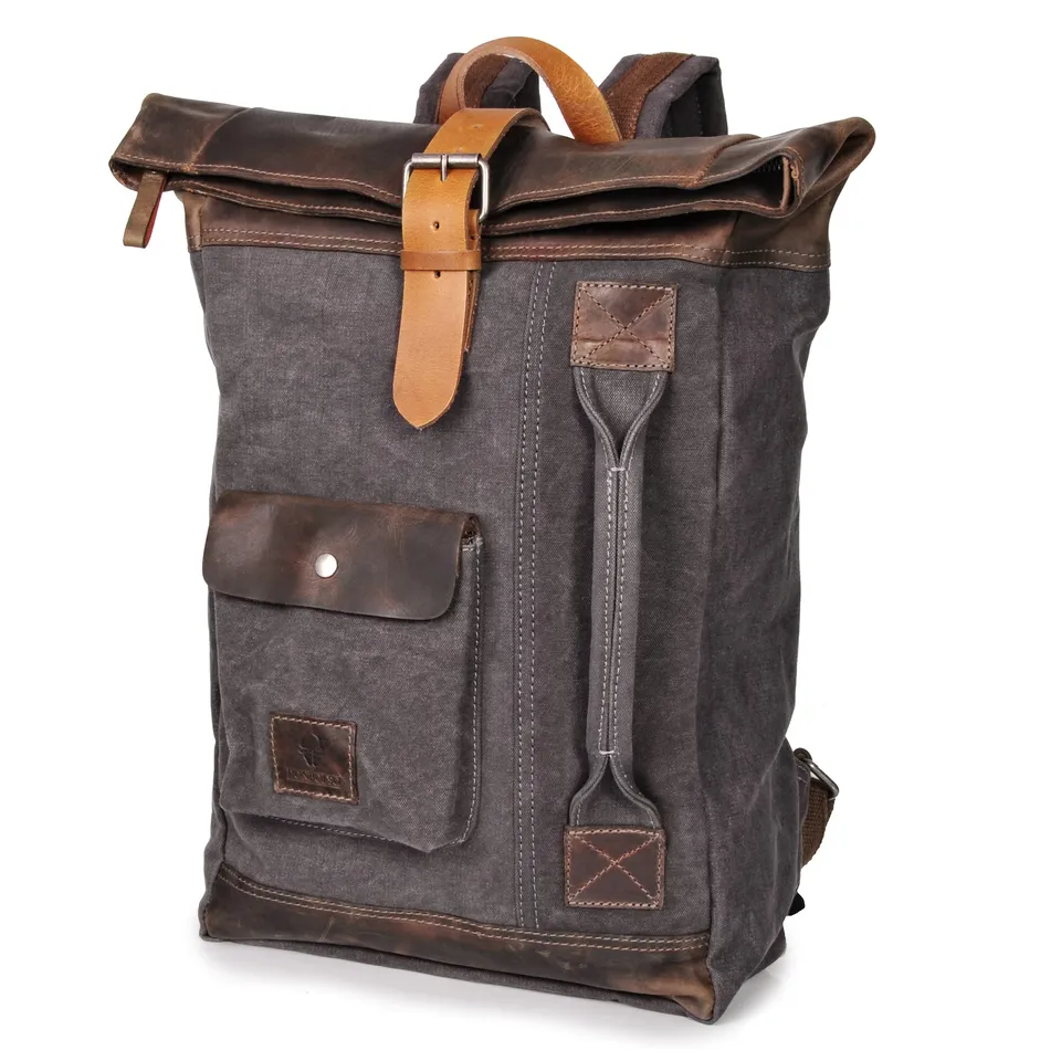 donbolso-houston-rucksack-grau-17-liter-canvas-leder image 1