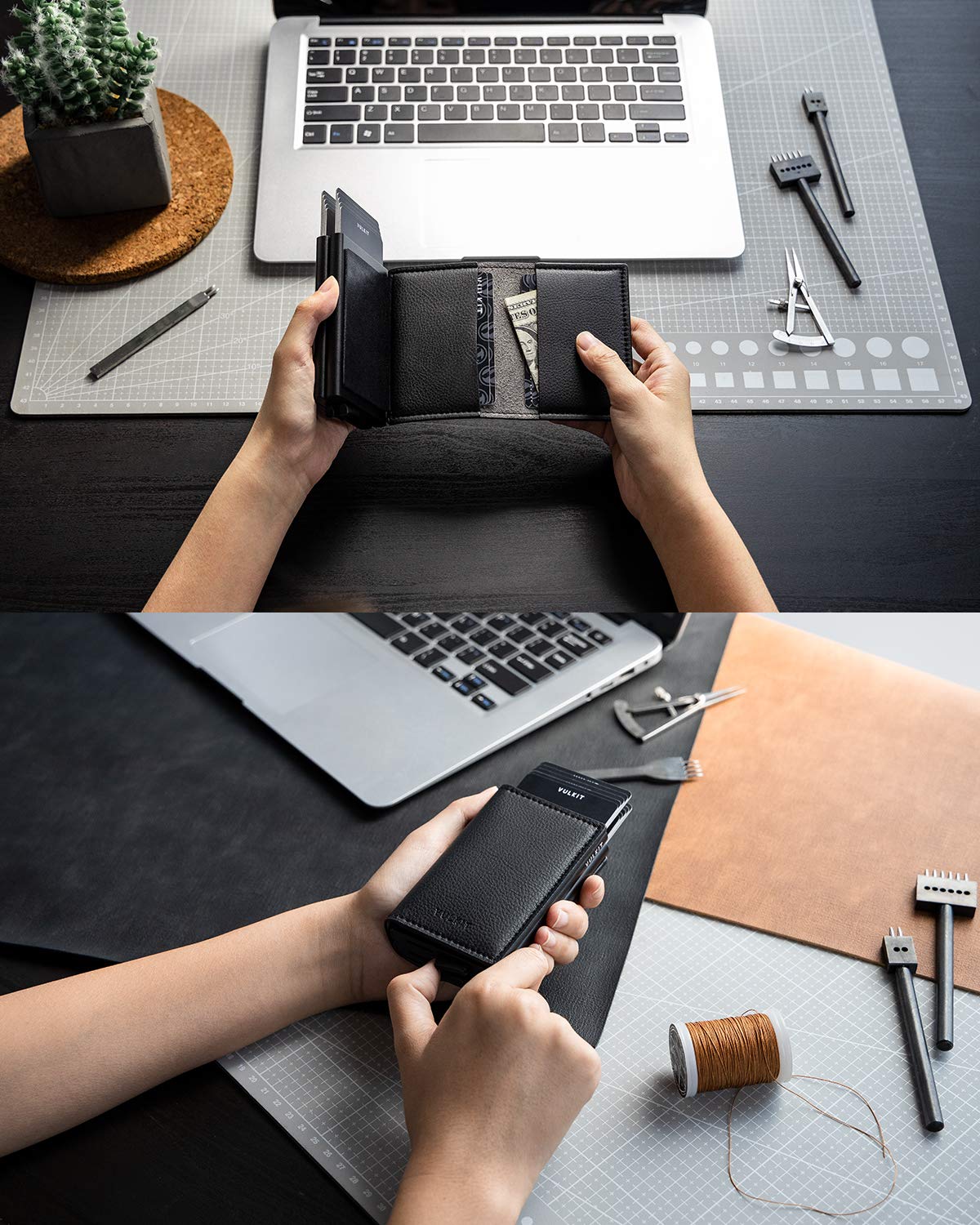vulkit-aluminum-pop-up-wallet-kartenetui-schwarz-carbon-rfid image 4