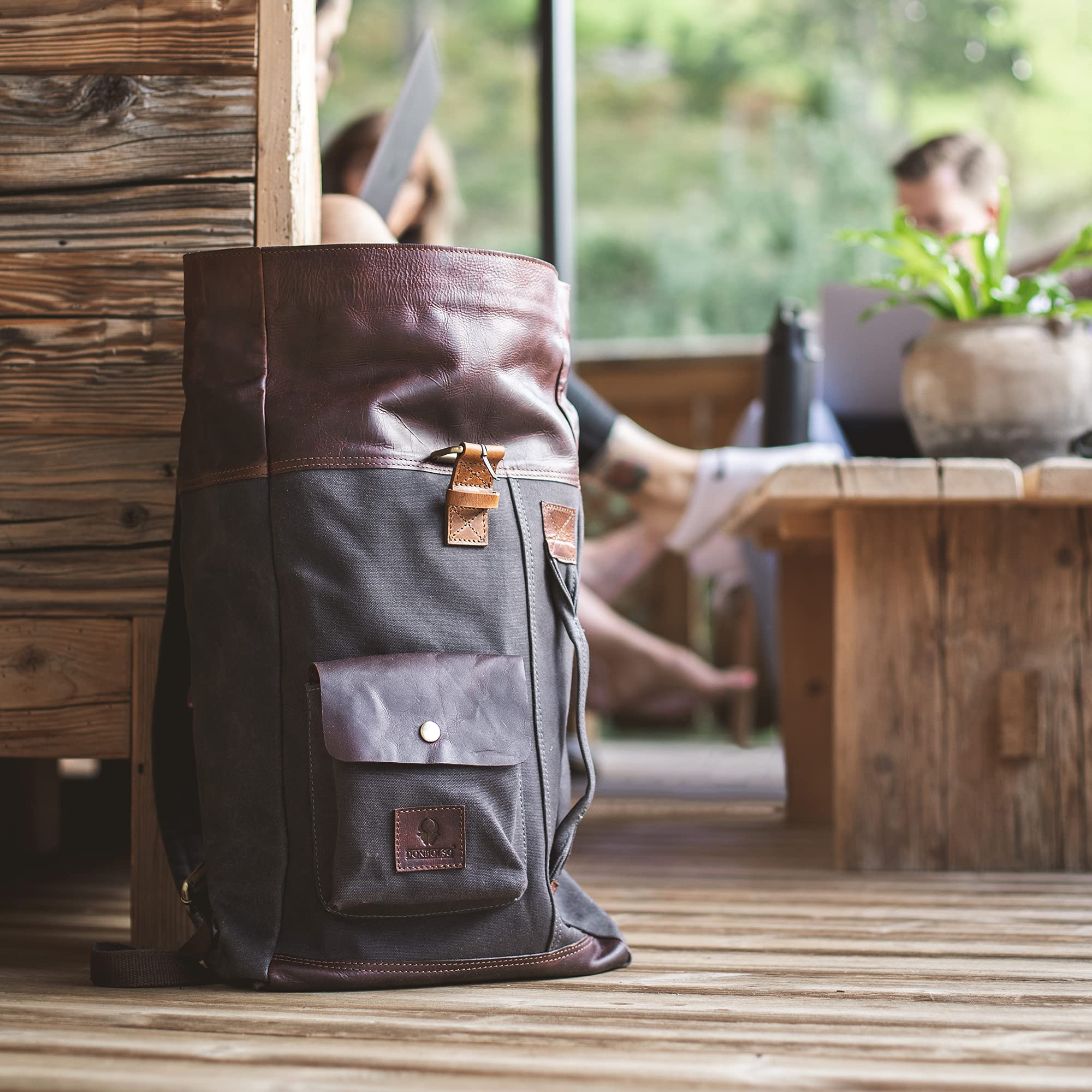 donbolso-houston-rucksack-khaki-17-liter-canvas-leder image 4