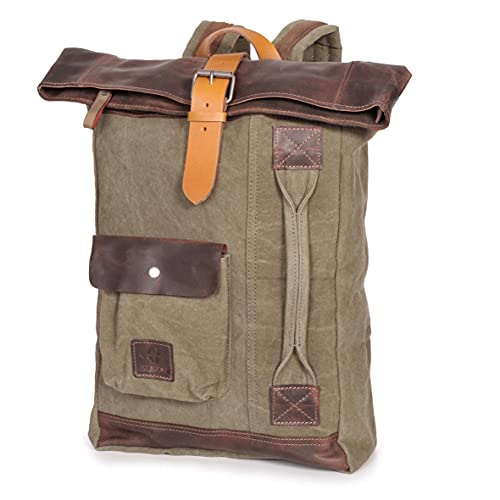 donbolso-houston-rucksack-khaki-17-liter-canvas-leder image 7