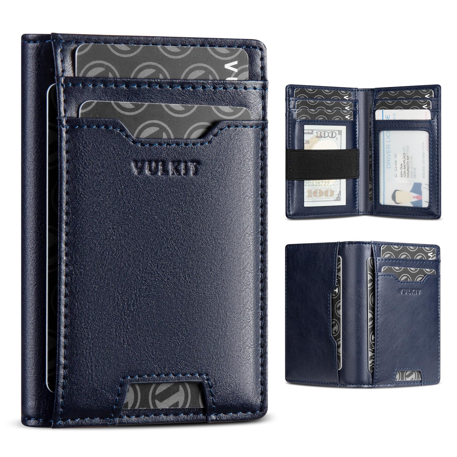 vulkit-bifold-wallet-kartenetui-marineblau-10-f-cher-geldband-rfid image 1