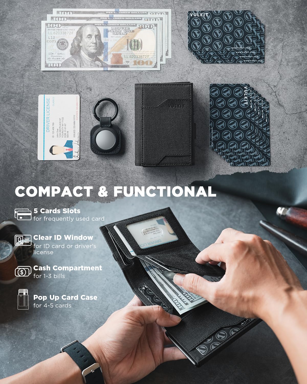 vulkit-airtag-holder-wallet-kreditkartenetui-schwarz-rfid image 3