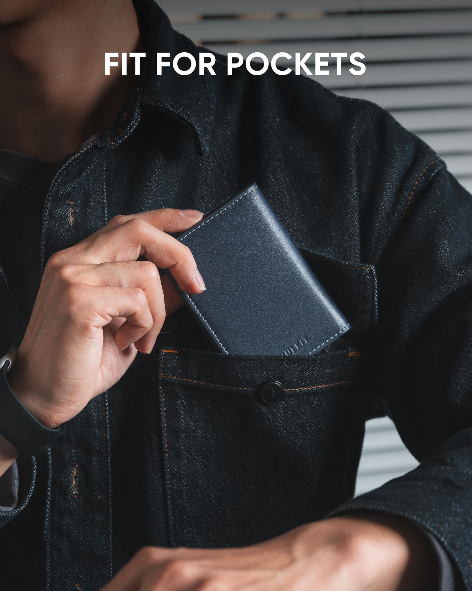 vulkit-bifold-kartenetui-leder-blau-rfid-8-karten-slim-geldbeutel image 3