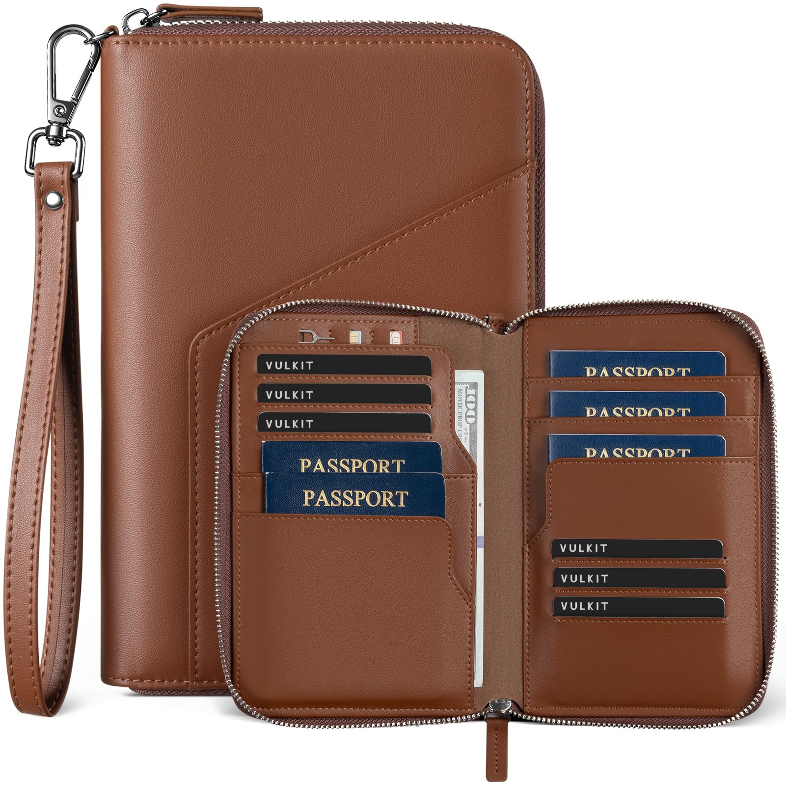vulkit-passport-card-holder-reisepassh-lle-espresso-rfid image 1