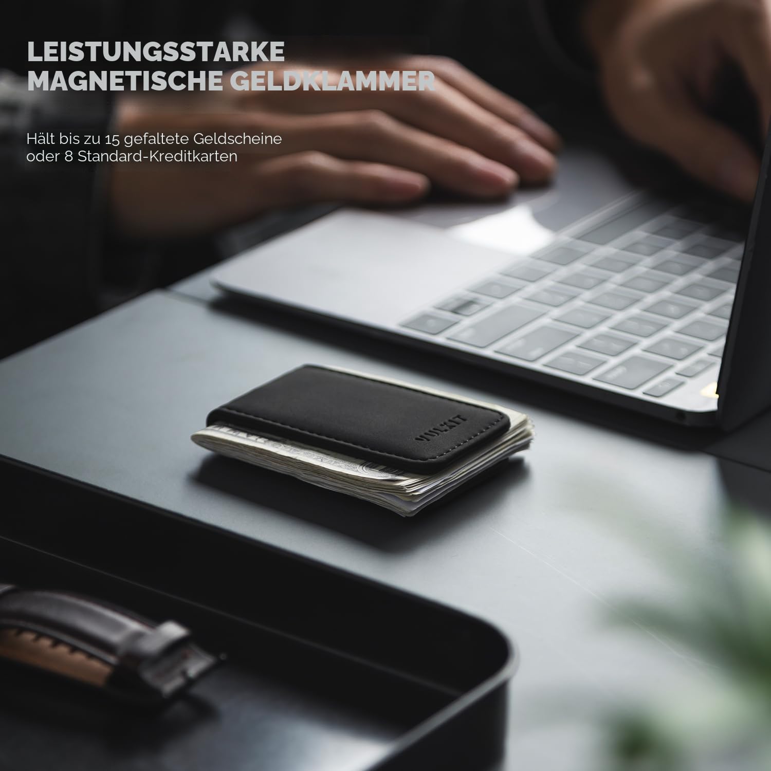 vulkit-magnet-geldklammer-leder-schwarz-f-r-15-scheine-8-karten image 2