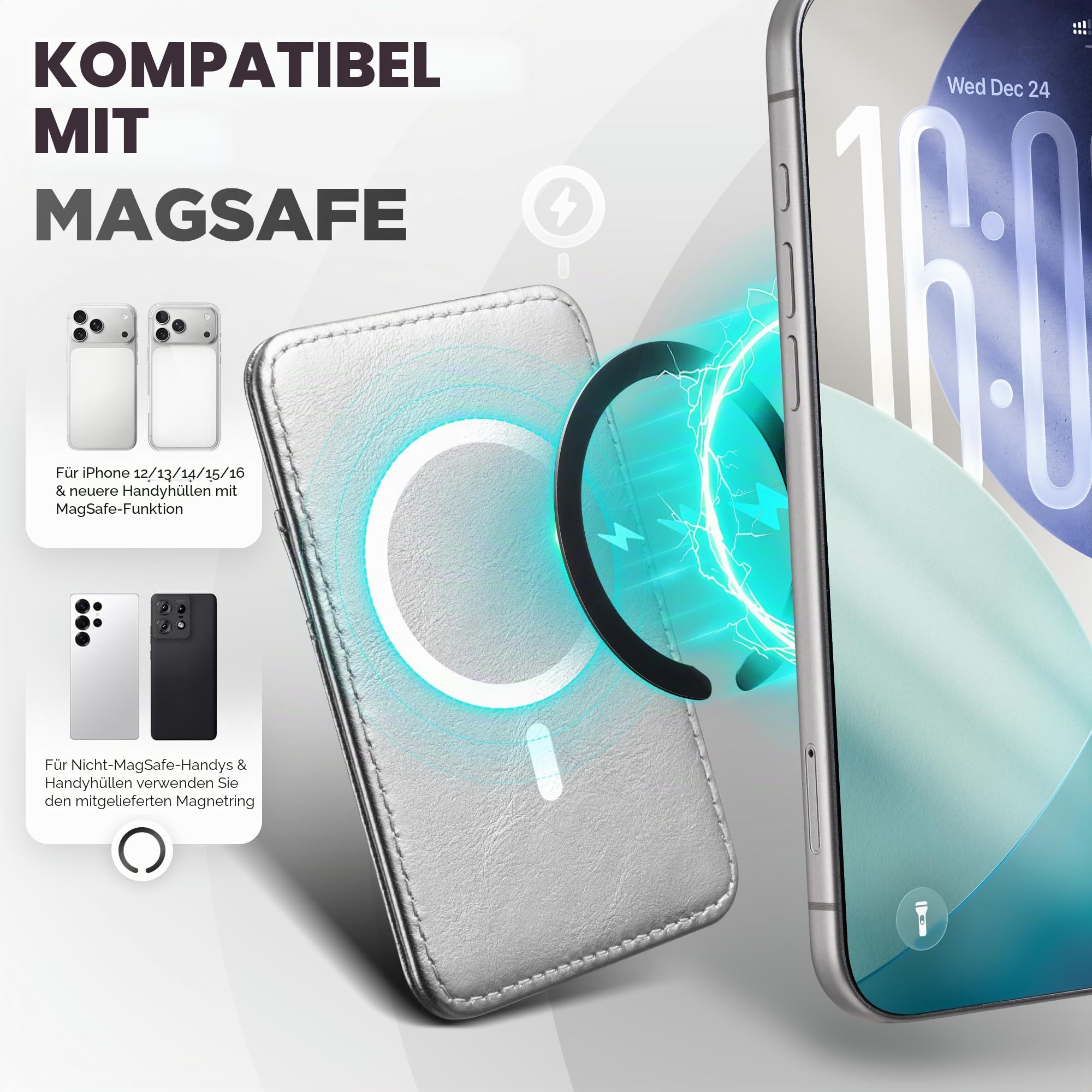 vulkit-phone-magsafe-geldb-rse-silber-2-karten-rfid image 4