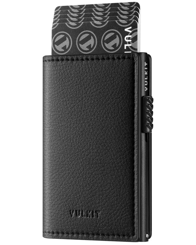 vulkit-leather-pop-up-kartenetui-litschi-schwarz-11-karten image 1