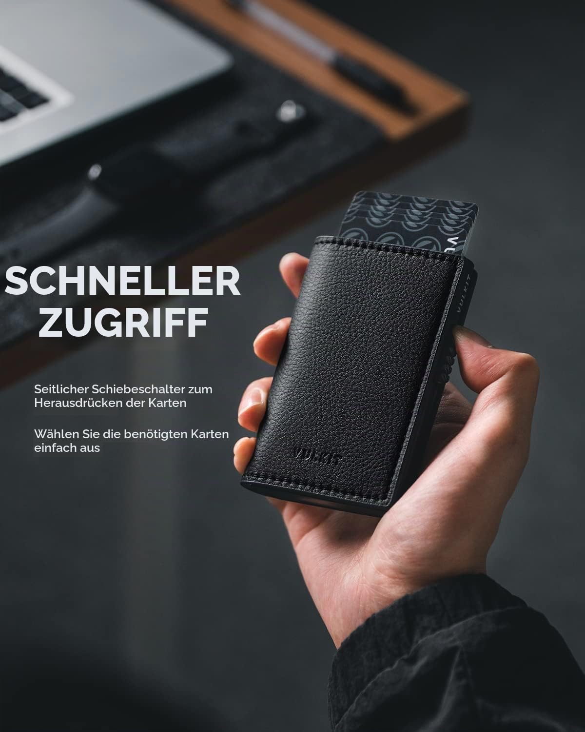 vulkit-leather-pop-up-kartenetui-litschi-schwarz-11-karten image 2