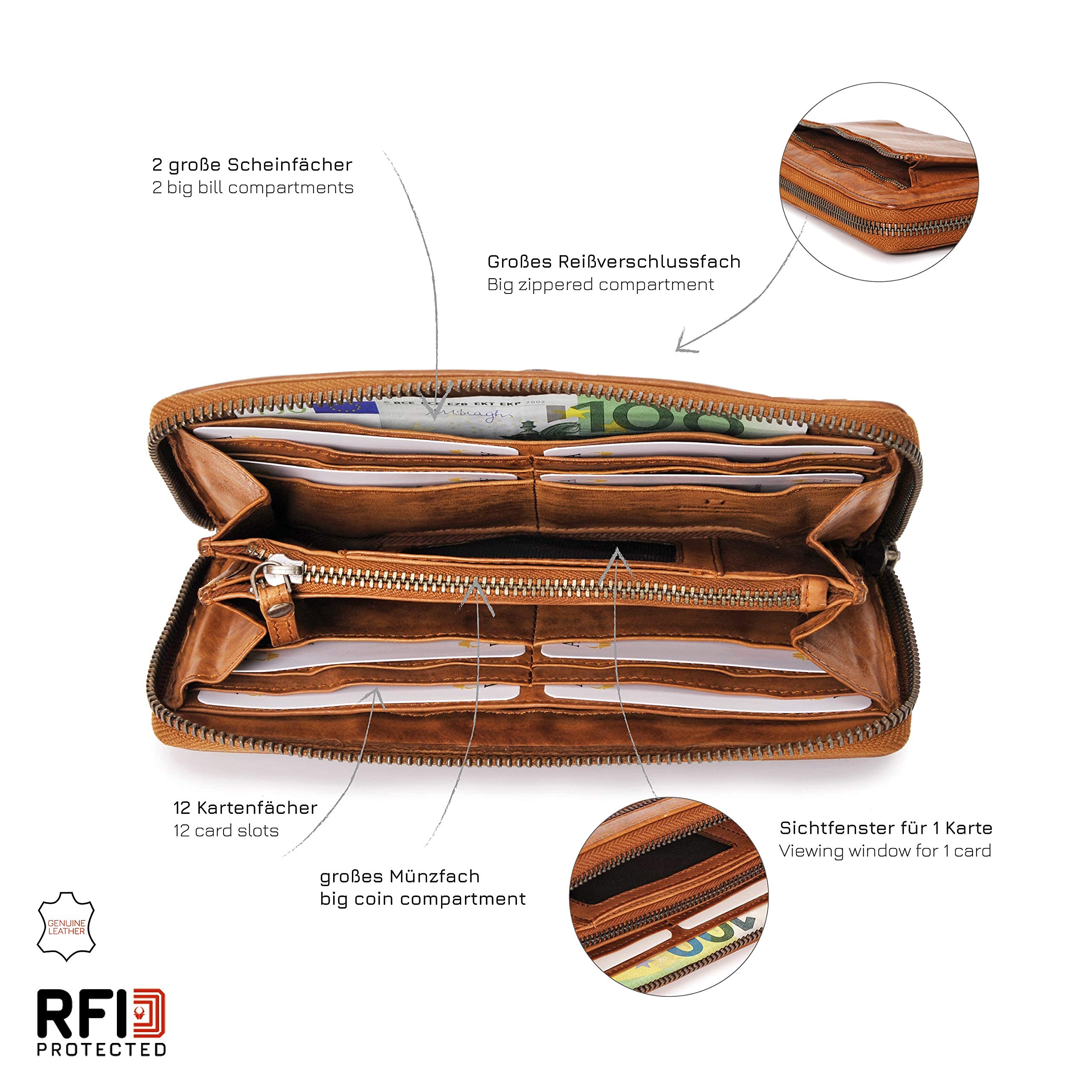 donbolso-geldb-rsen-damen-portemonnaie-cognac-nappa-rfid image 5