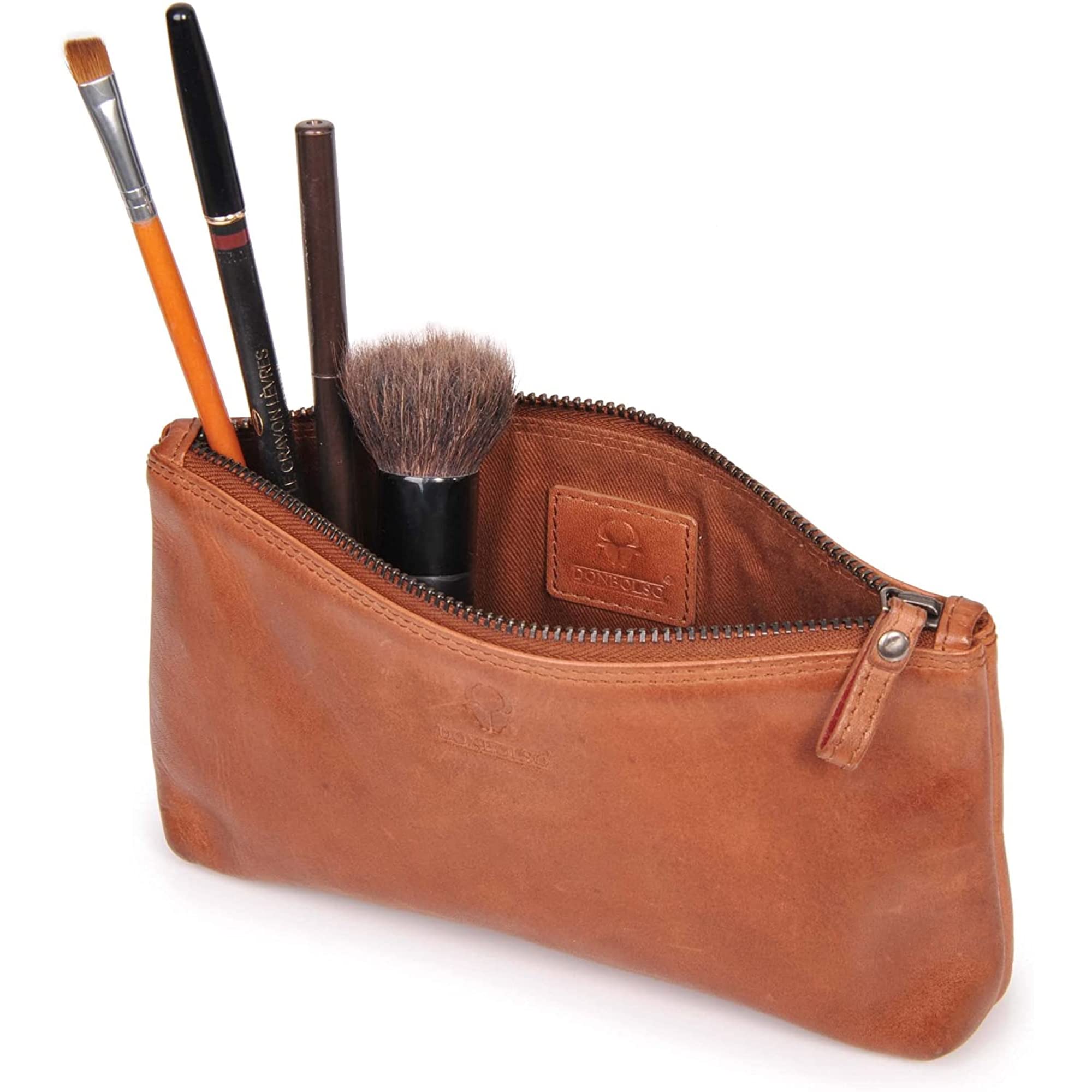 donbolso-cannes-schminktasche-echtleder-cognac-mini-kulturbeutel image 4