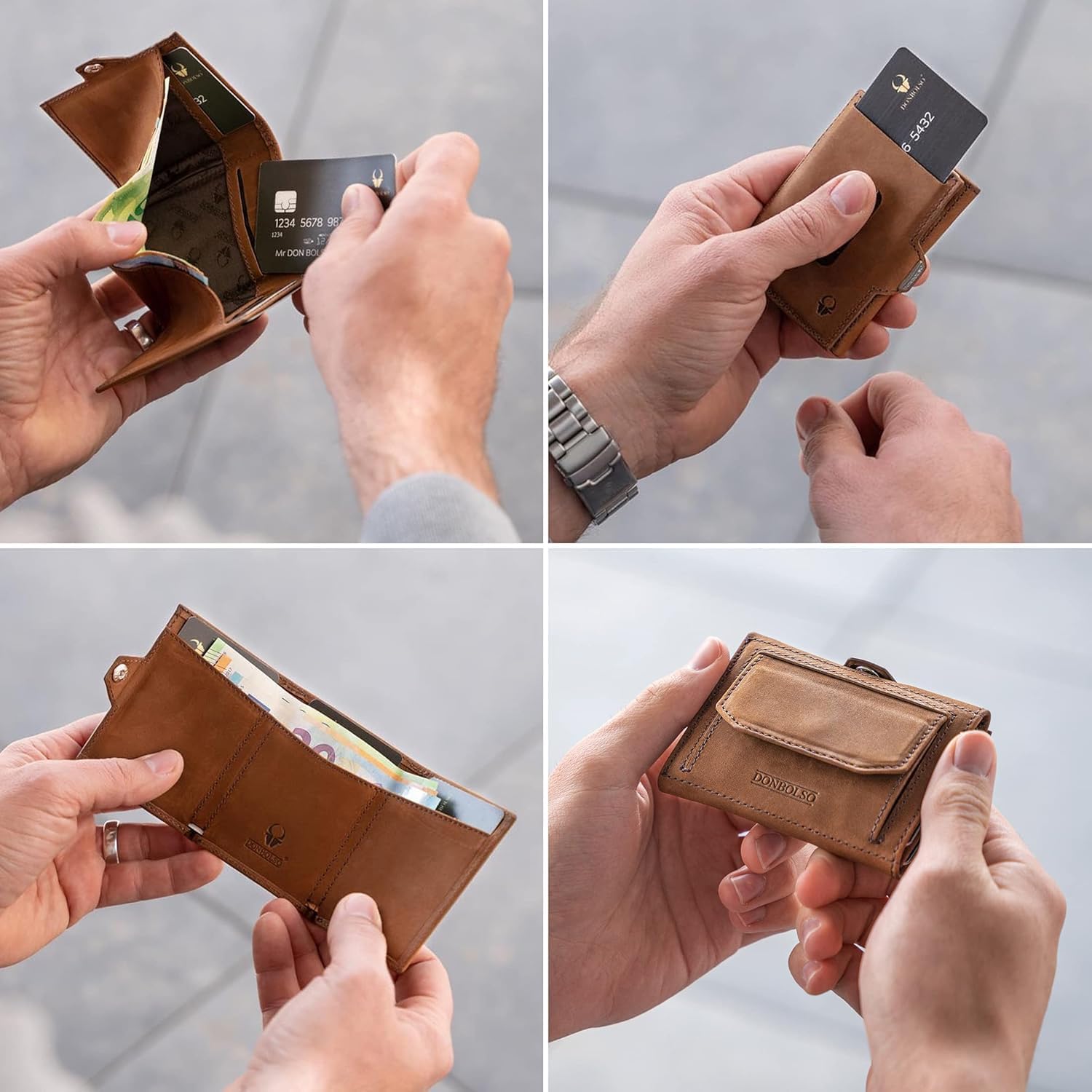 donbolso-slim-wallet-xs-geldb-rse-braun-rfid-mit-m-nzfach image 7