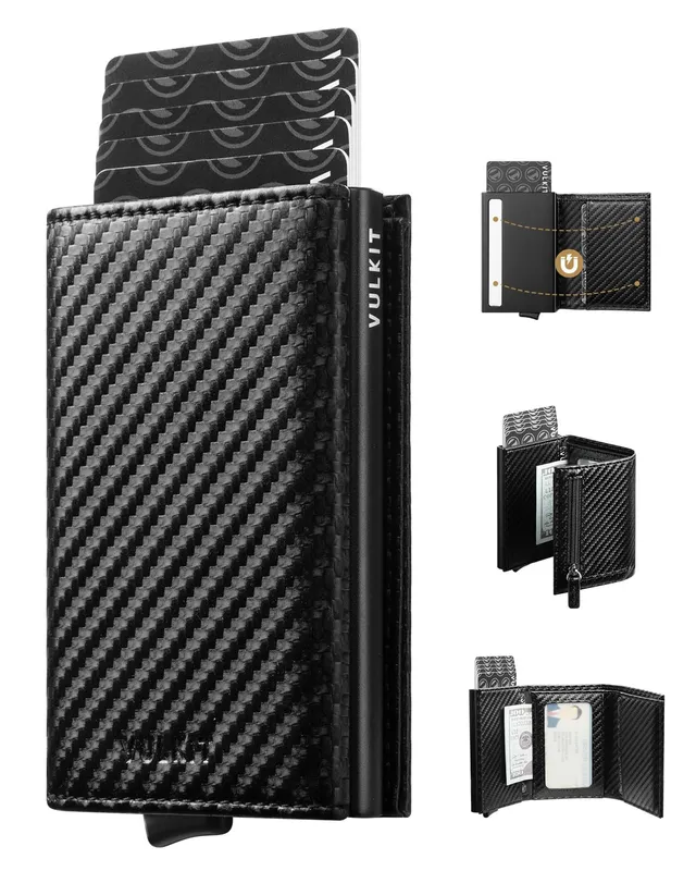 vulkit-leather-pop-up-wallet-kartenetui-carbon-schwarz-rfid image 1