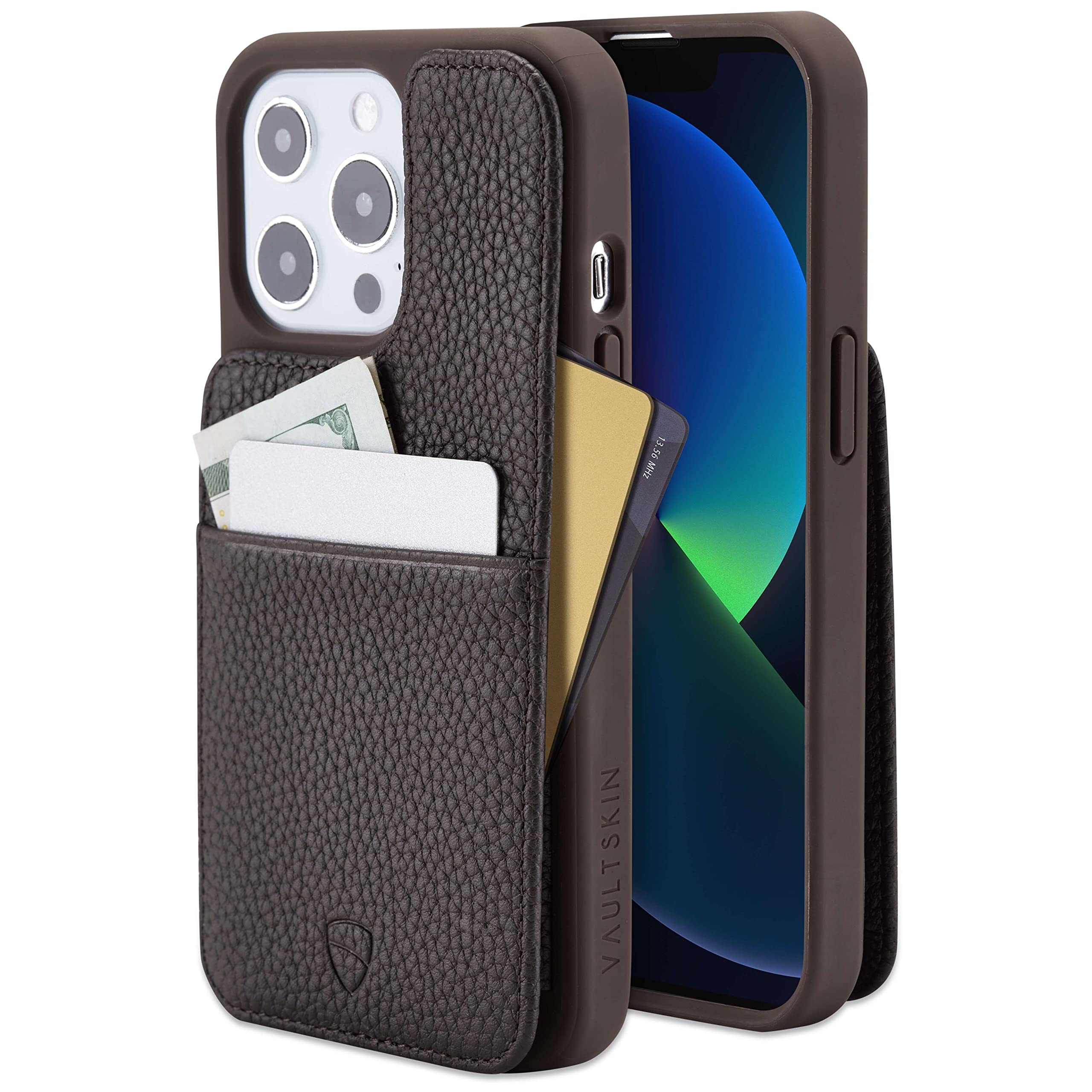 vaultskin-eton-iphone-13-pro-handyh-lle-matt-braun-leder image 1