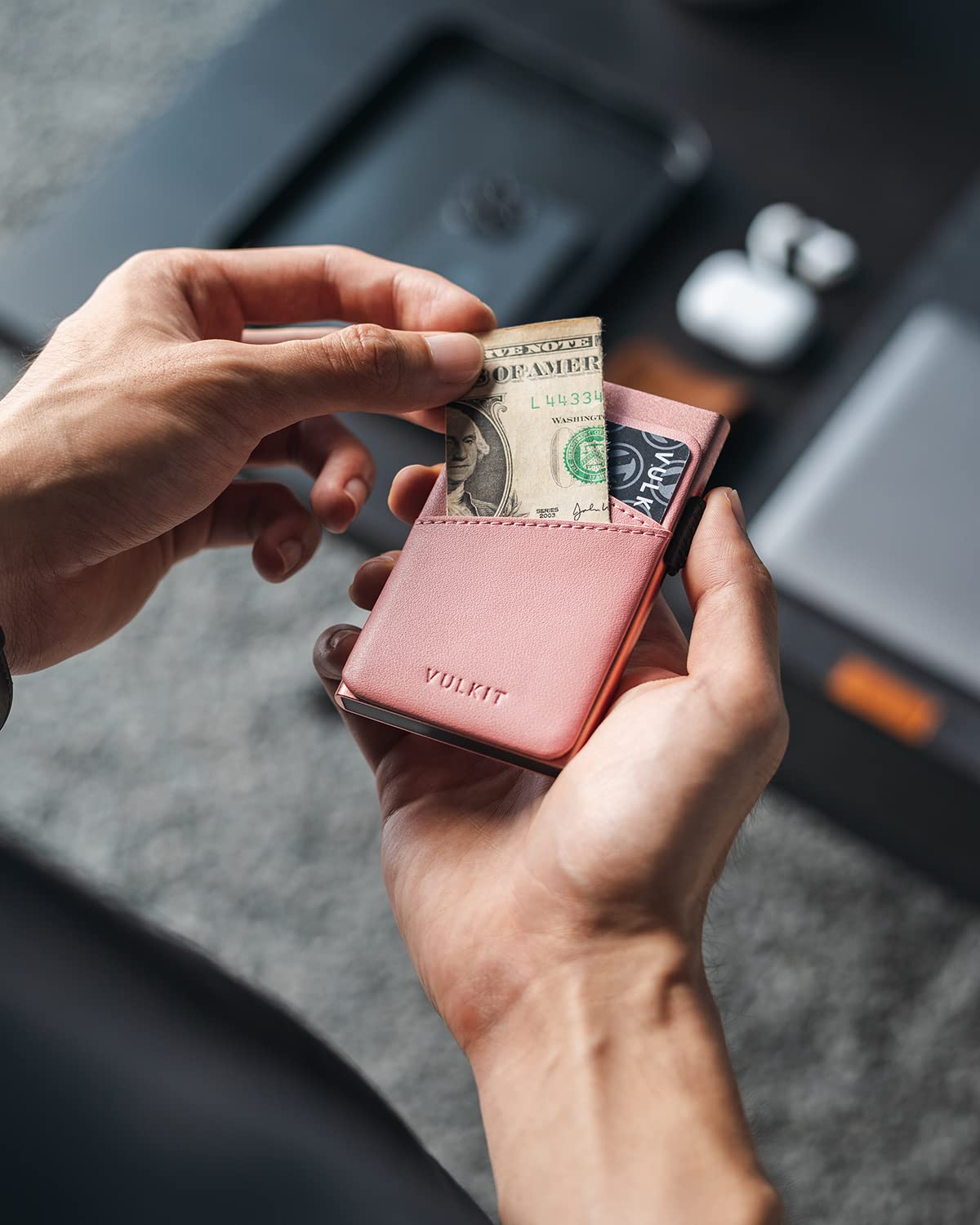 vulkit-leather-pop-up-wallets-kreditkartenetui-metall-rosa-rfid image 4