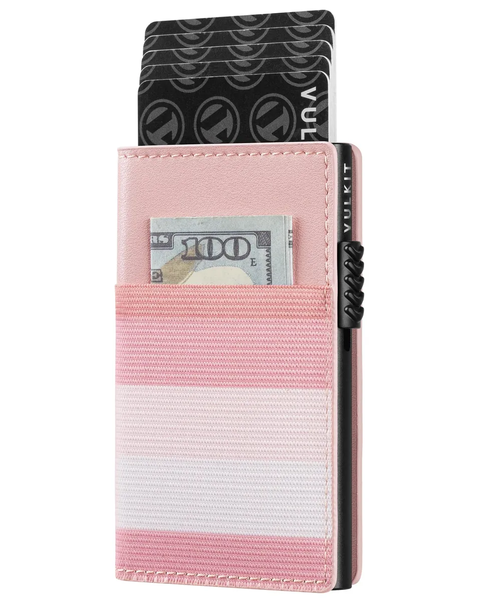 vulkit-bifold-wallet-kartenetui-streifenrosa-rfid-pop-up image 1