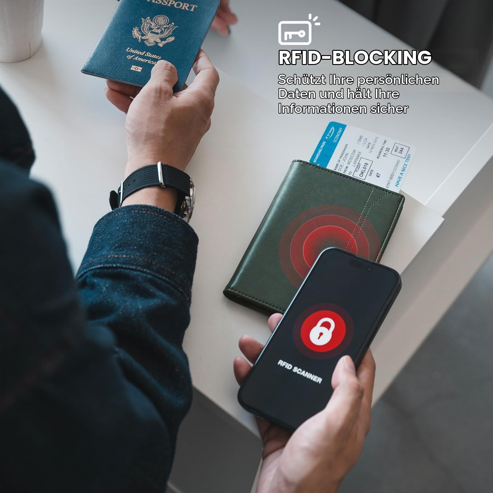 vulkit-passport-card-holder-reisepassh-lle-waldgr-n-rfid image 3