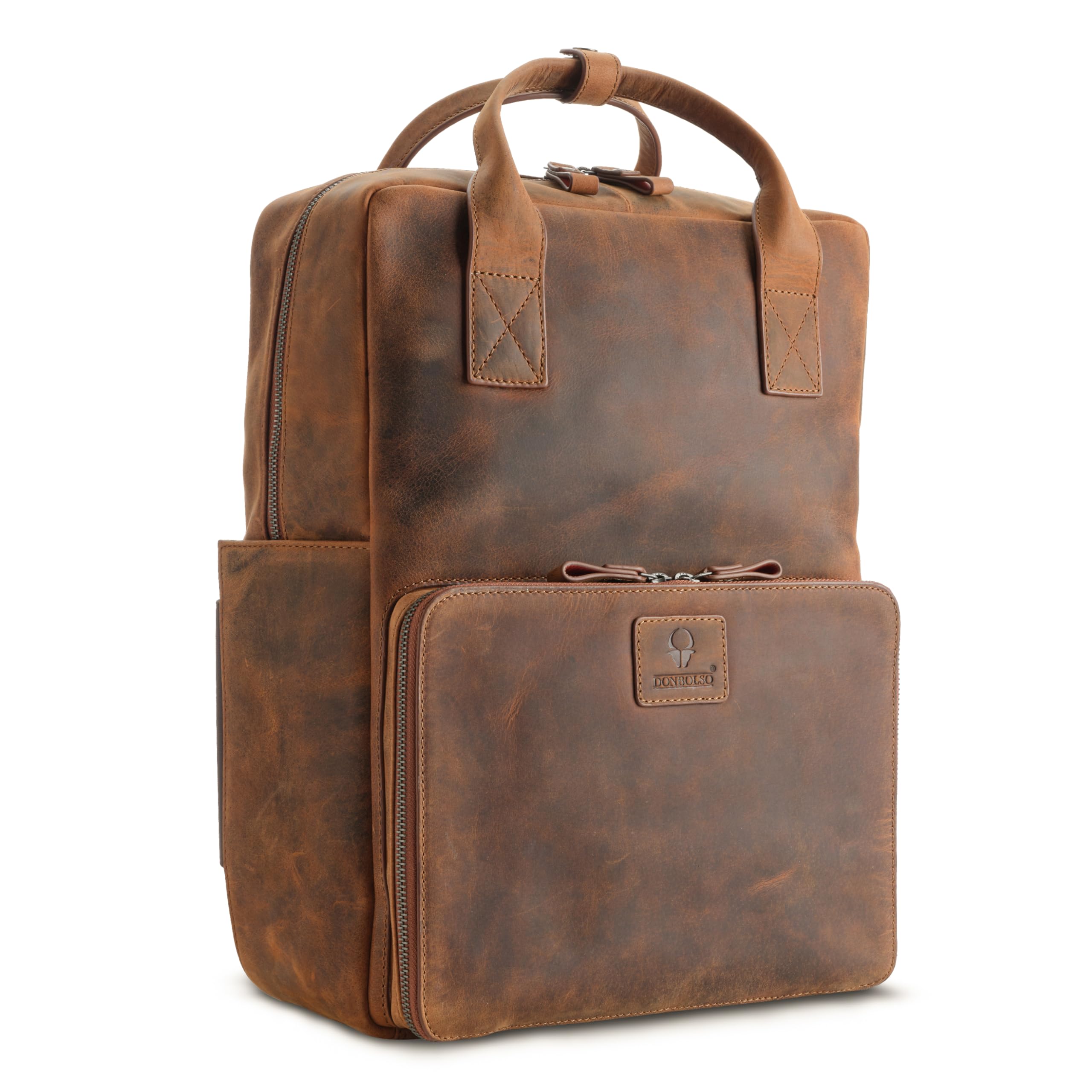 donbolso-amsterdam-rucksack-vintage-braun-leder-laptopfach image 1