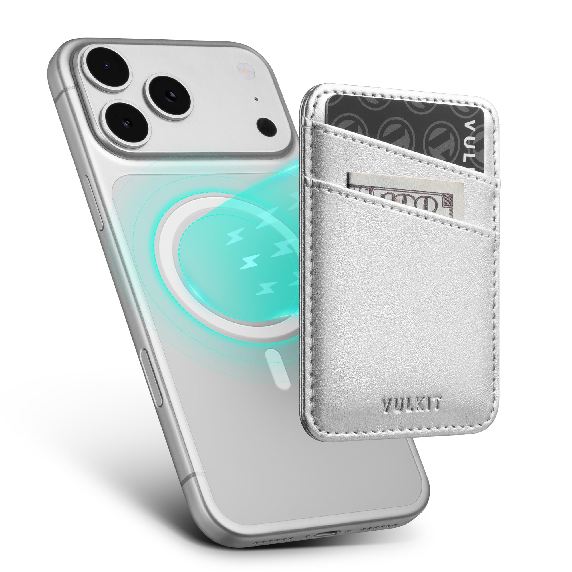 vulkit-phone-magsafe-geldb-rse-silber-2-karten-rfid image 1