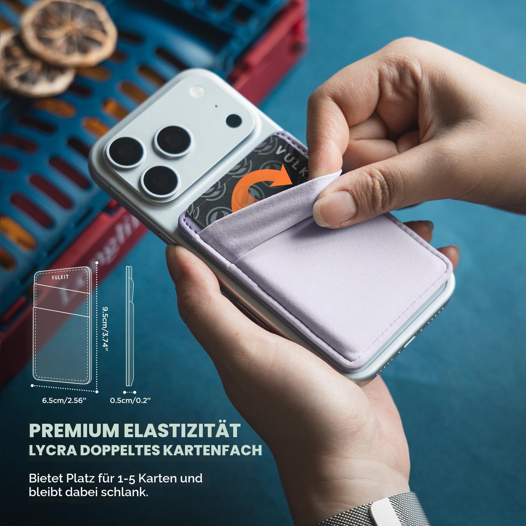vulkit-phone-card-holder-magsafe-wallet-violett-rfid-2-karten image 2