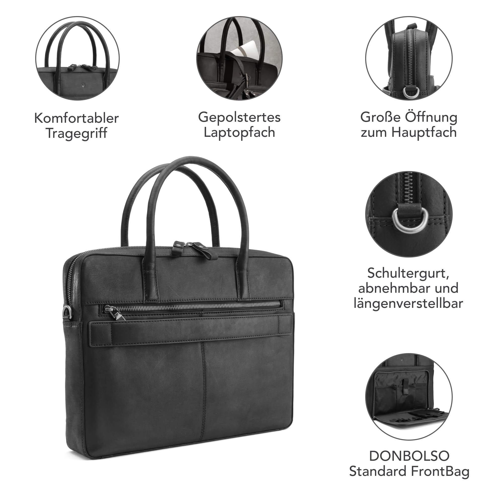 donbolso-nizza-laptoptasche-leder-14-zoll-vintage-schwarz-umh-nge image 3
