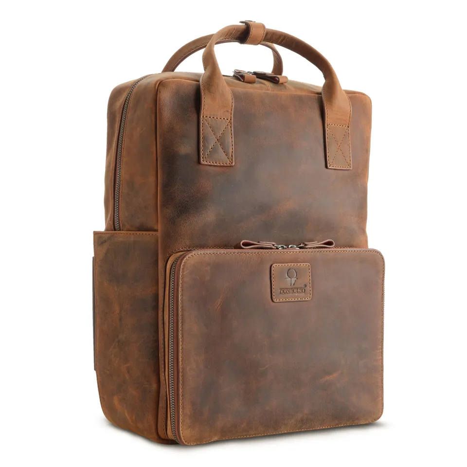 donbolso-amsterdam-rucksack-vintage-braun-leder-laptopfach image 1