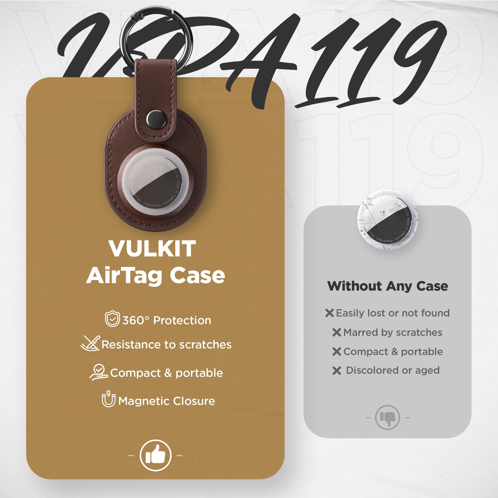 vulkit-air-tag-holder-schl-sselanh-nger-leder-schutzh-lle-schwarz image 3