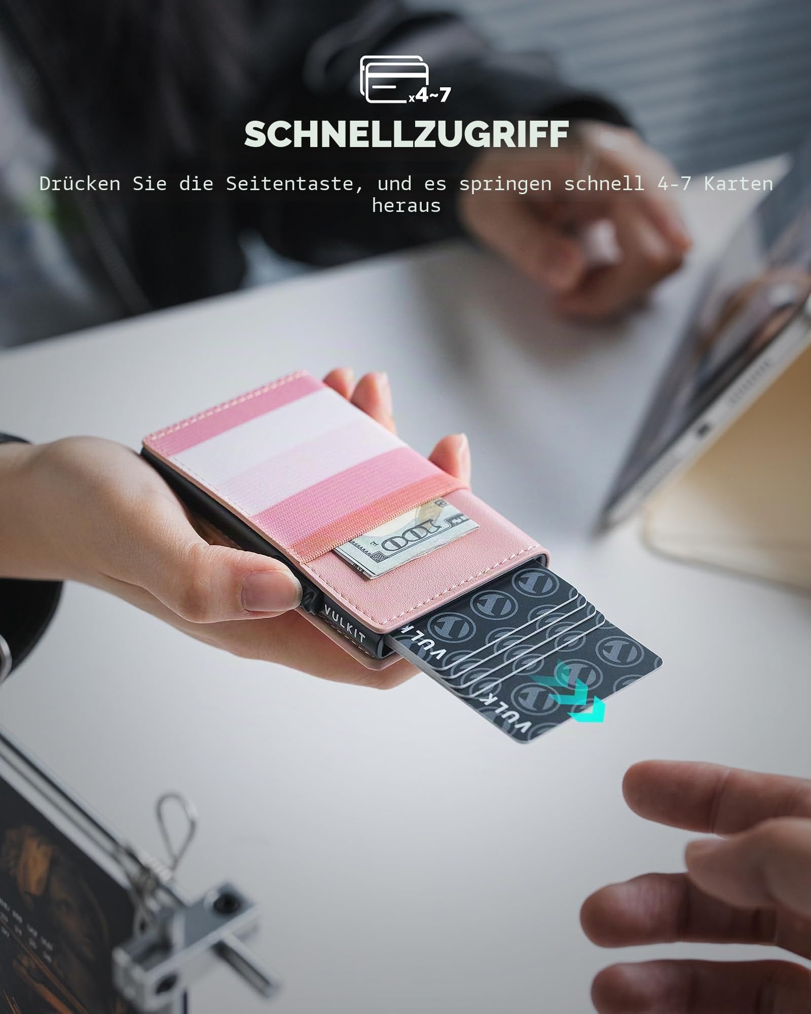 vulkit-bifold-wallet-kartenetui-streifenrosa-rfid-pop-up image 2