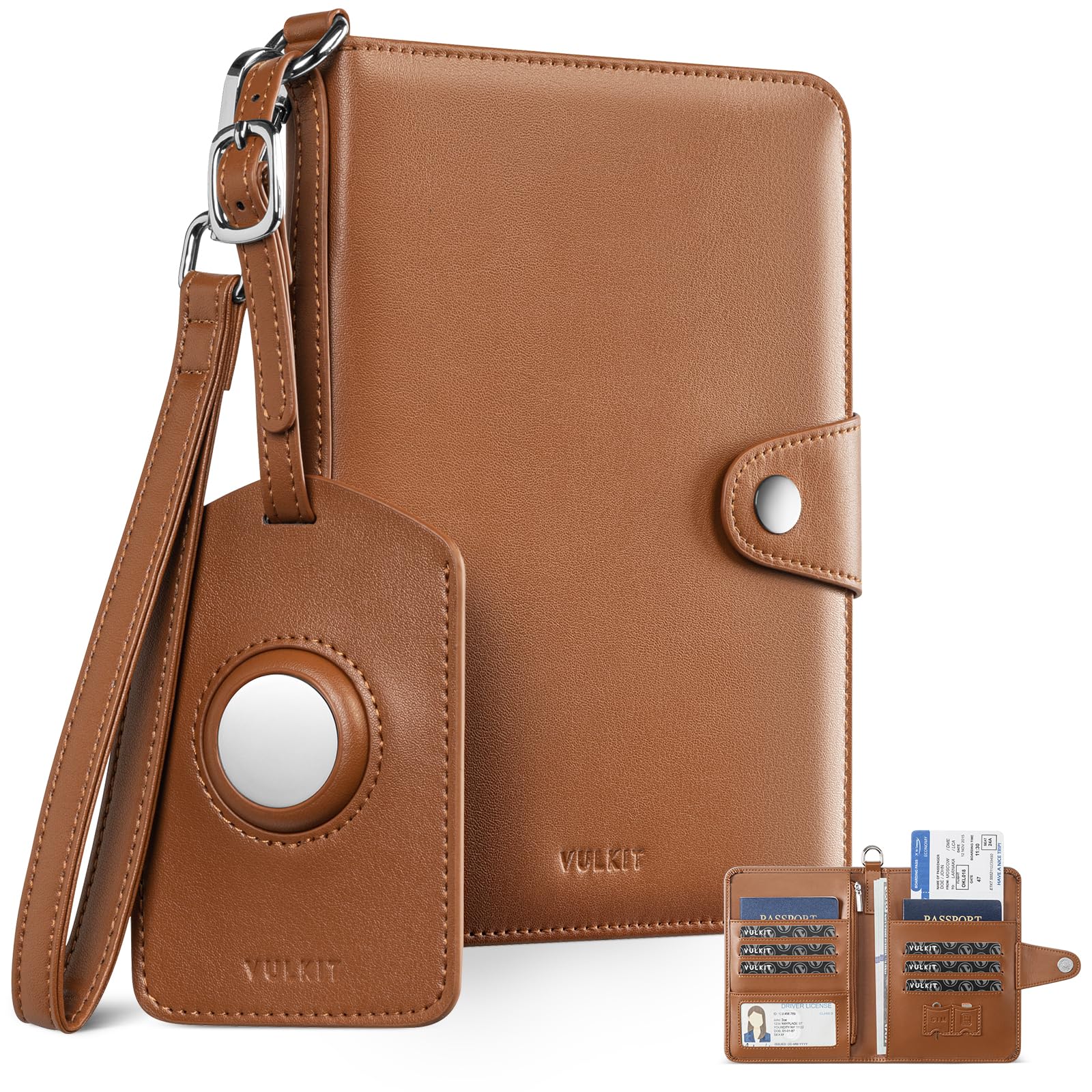 vulkit-passport-card-holder-reiseorganizer-braun-rfid image 1