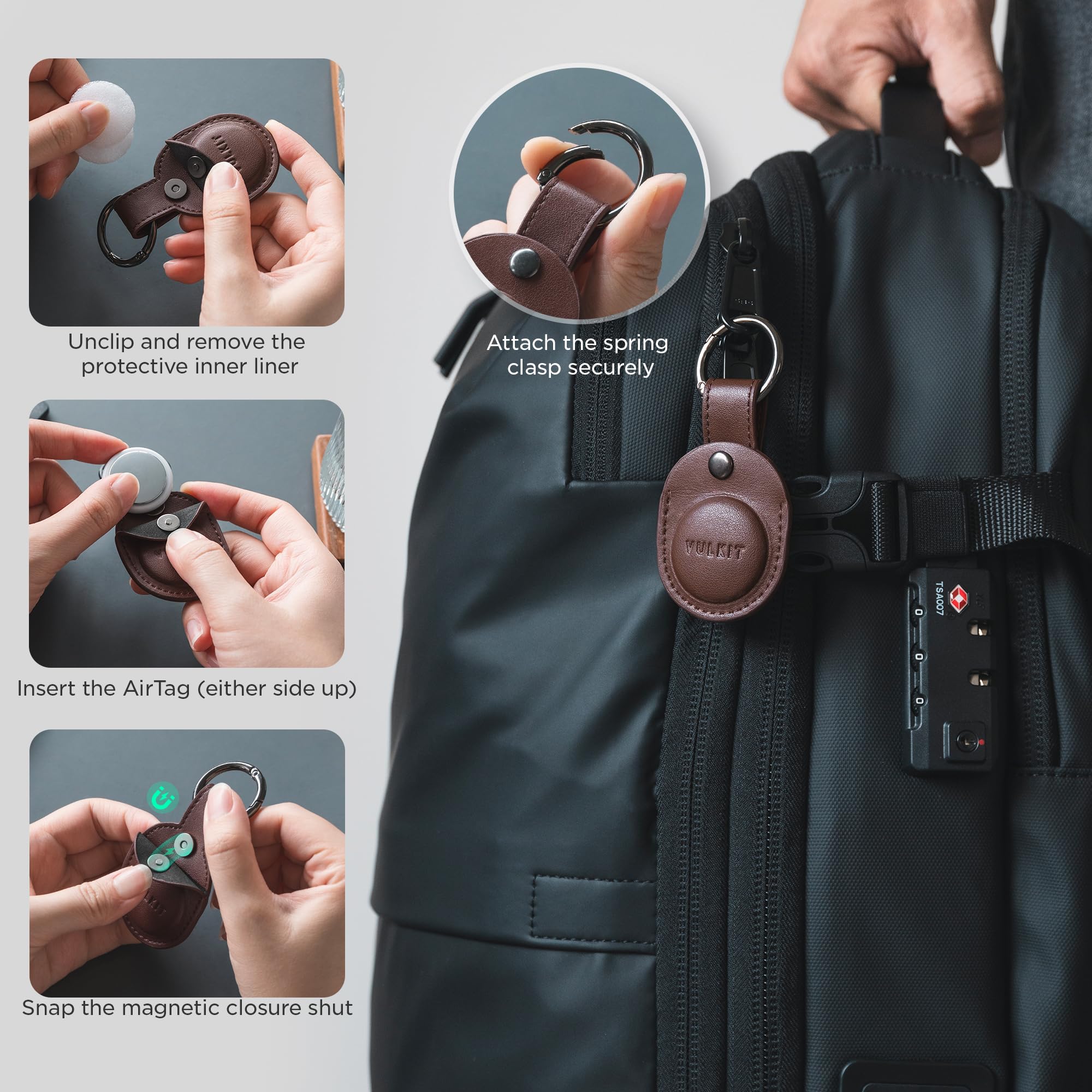 vulkit-air-tag-holder-schl-sselanh-nger-leder-schutzh-lle-schwarz image 4