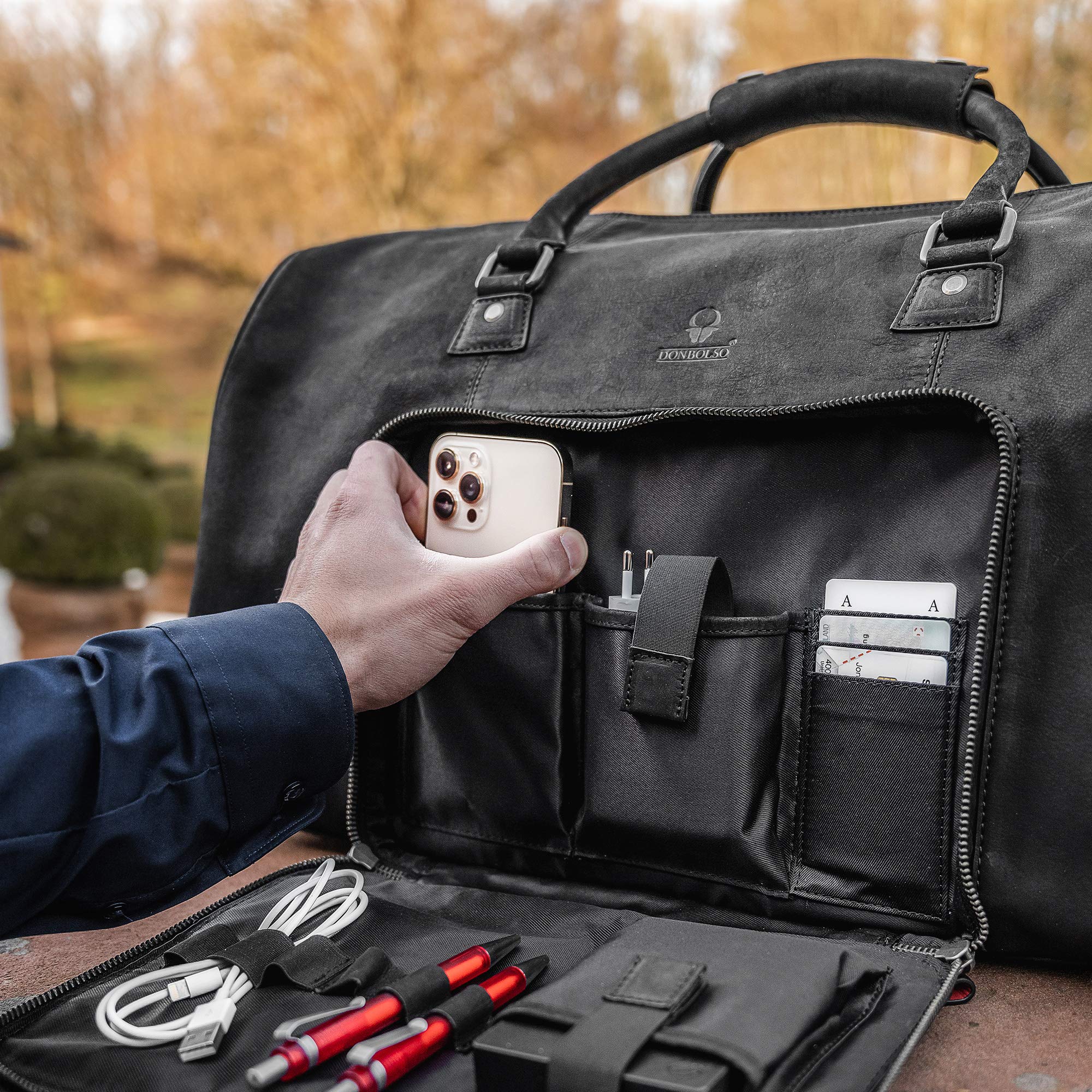 donbolso-neapel-weekender-reisetasche-schwarz-leder-51-liter image 3