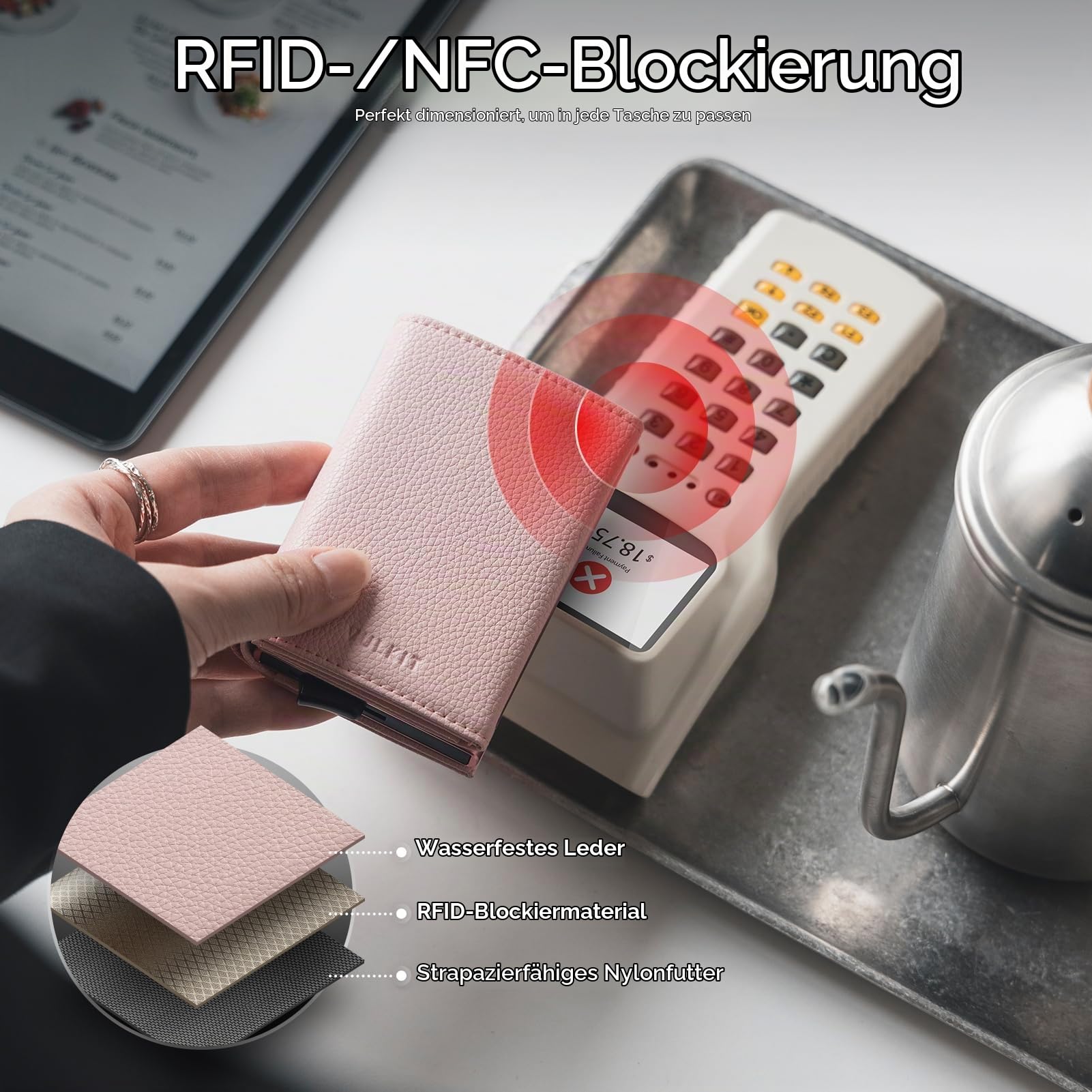 vulkit-leather-pop-up-geldb-rse-damen-litschi-rosa-rfid-m-nzfach image 6