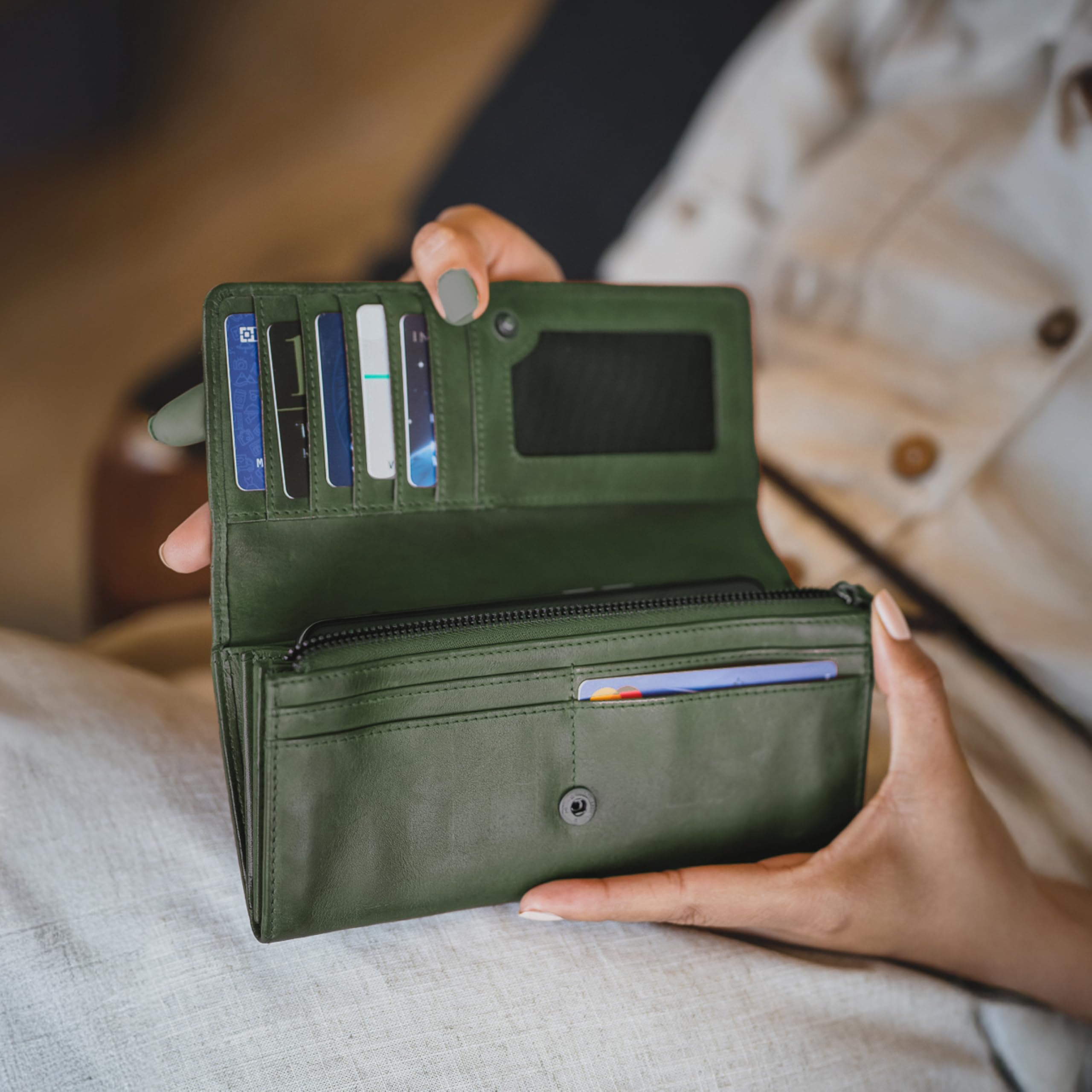 donbolso-florenz-geldb-rse-damen-olivgr-n-leder-rfid image 7