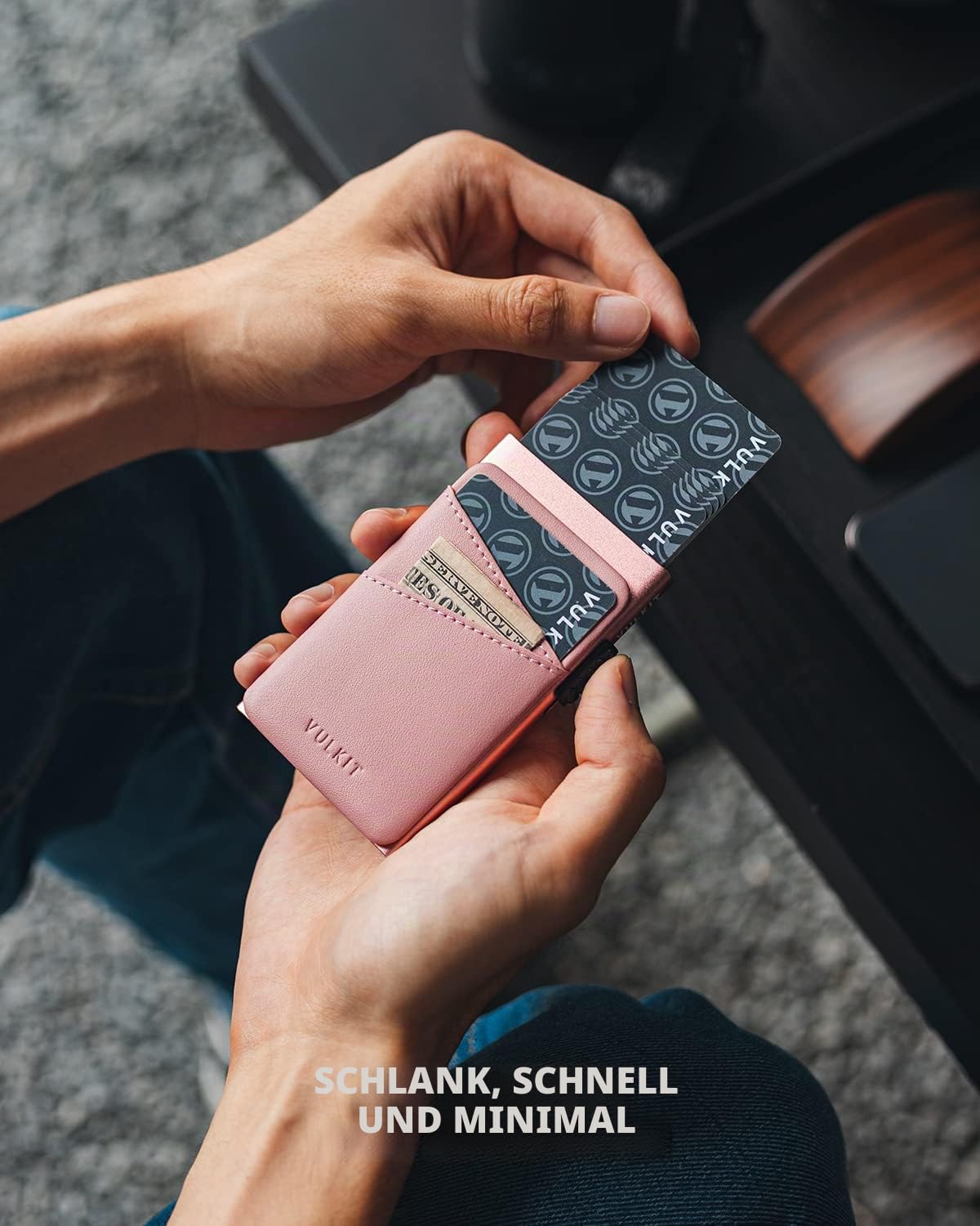 vulkit-leather-pop-up-wallets-kreditkartenetui-metall-rosa-rfid image 2