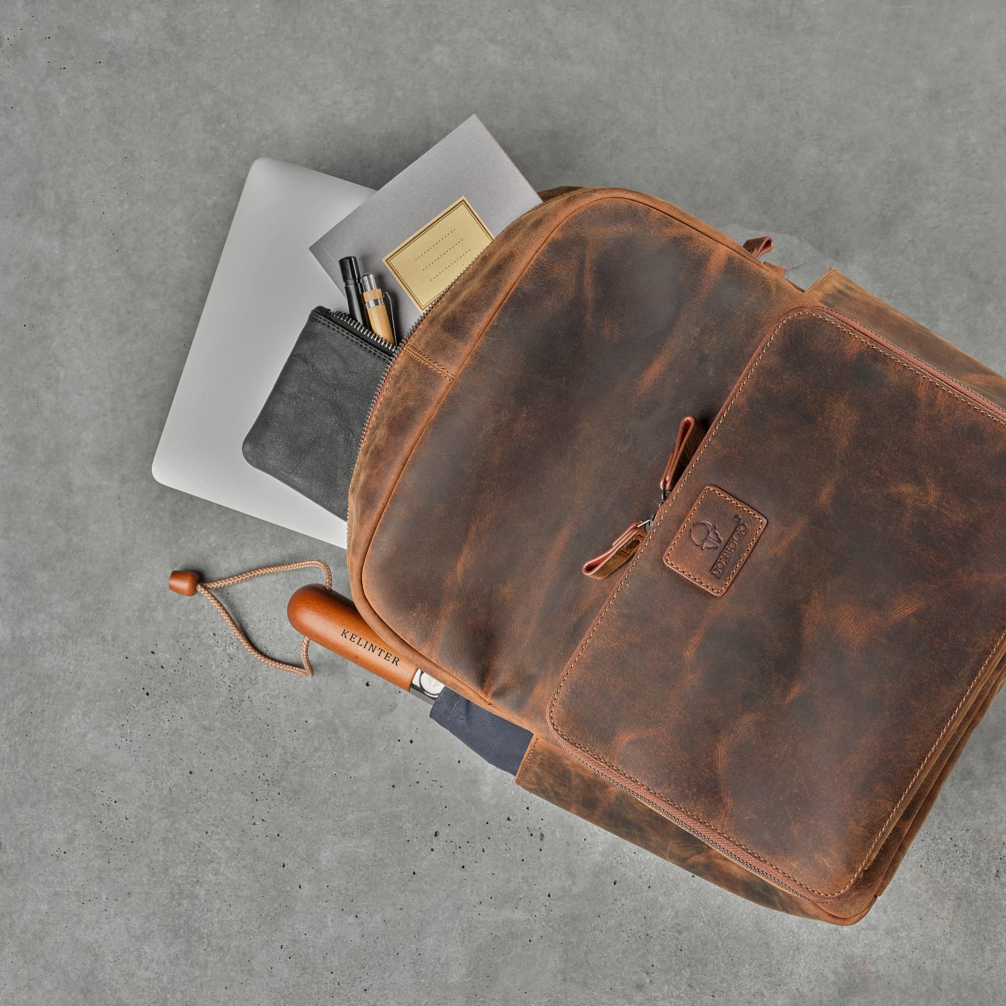 donbolso-tokio-rucksack-leder-vintage-braun-laptop image 2