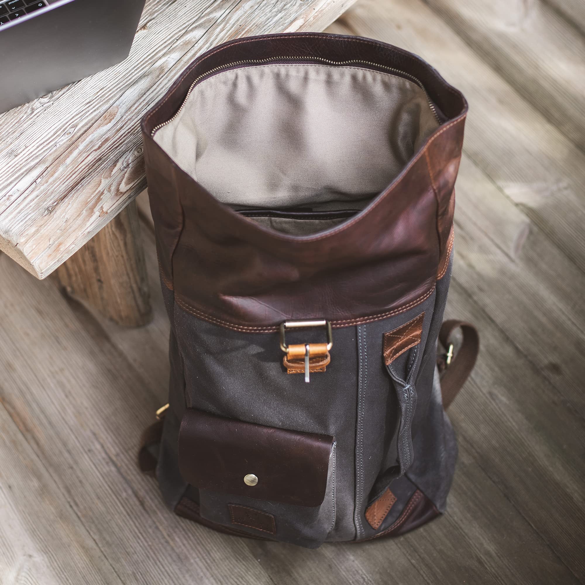 donbolso-houston-rucksack-grau-17-liter-canvas-leder image 7