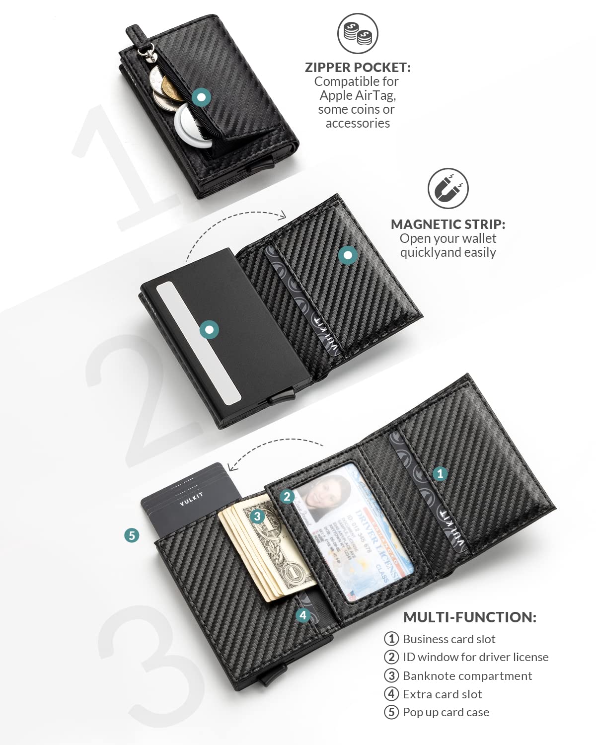 vulkit-leather-pop-up-wallet-kartenetui-carbon-schwarz-rfid image 2