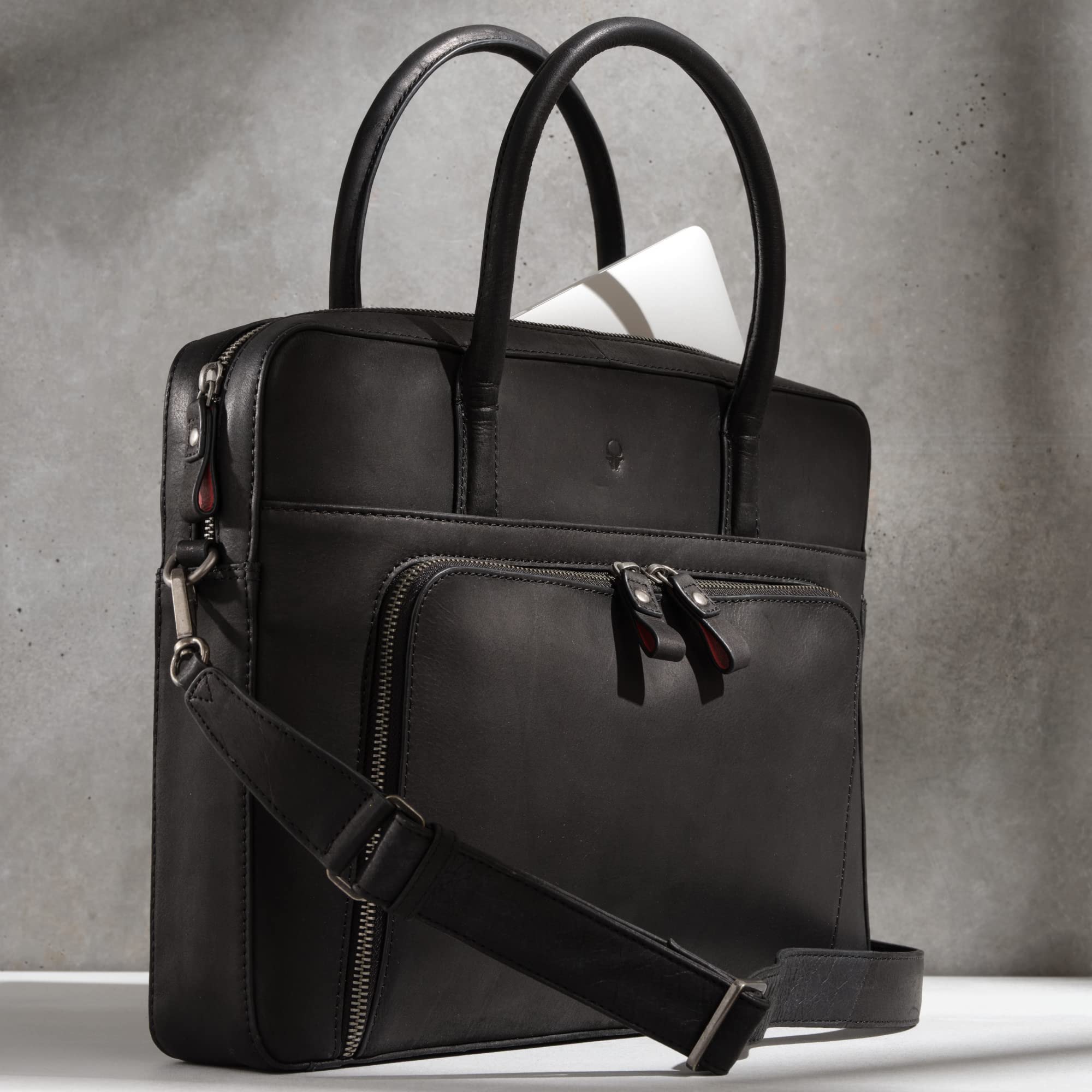 donbolso-nizza-laptoptasche-leder-14-zoll-vintage-schwarz-umh-nge image 7