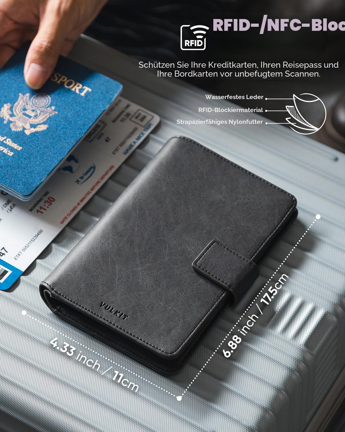 vulkit-passport-card-holder-reisepassh-lle-leder-dunkelgrau-rfid image 3