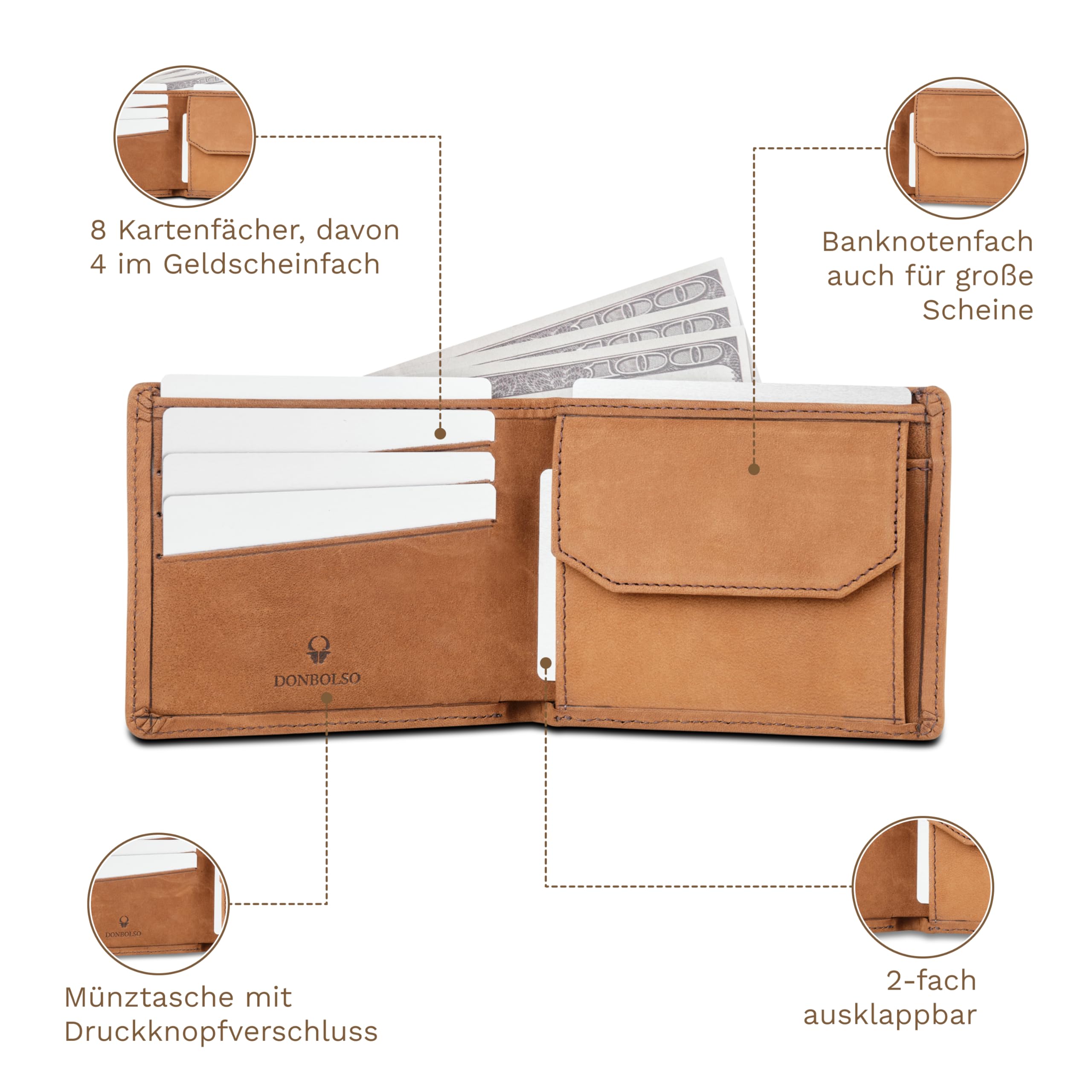 donbolso-verona-geldb-rse-herren-leder-vintage-braun-rfid-8-karten image 5