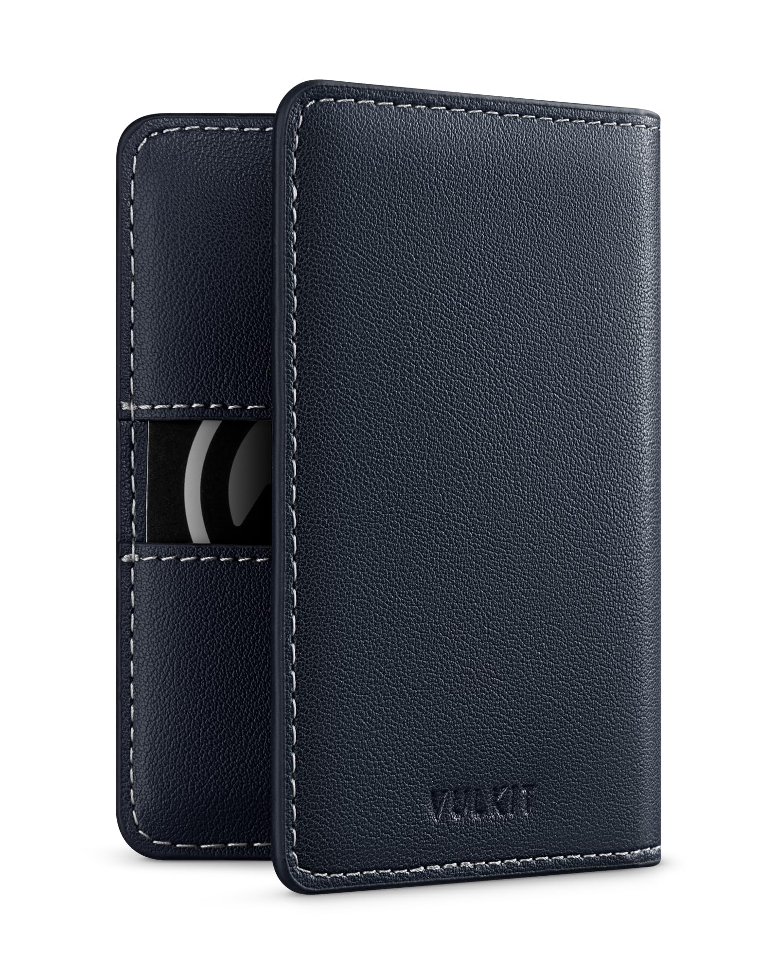 vulkit-bifold-kartenetui-leder-blau-rfid-8-karten-slim-geldbeutel image 1