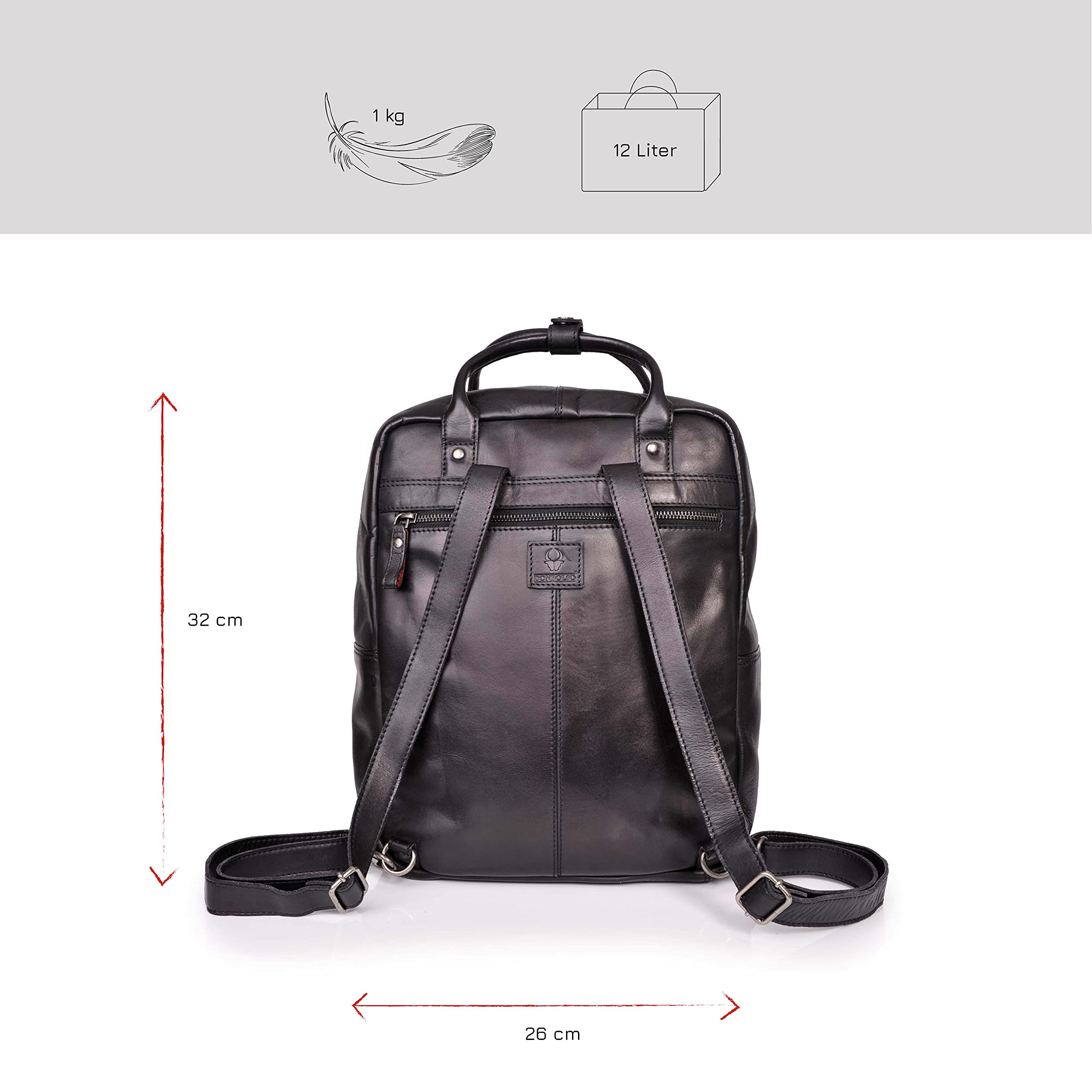 donbolso-monaco-rucksack-nappaleder-daypack-schwarz-damen image 4