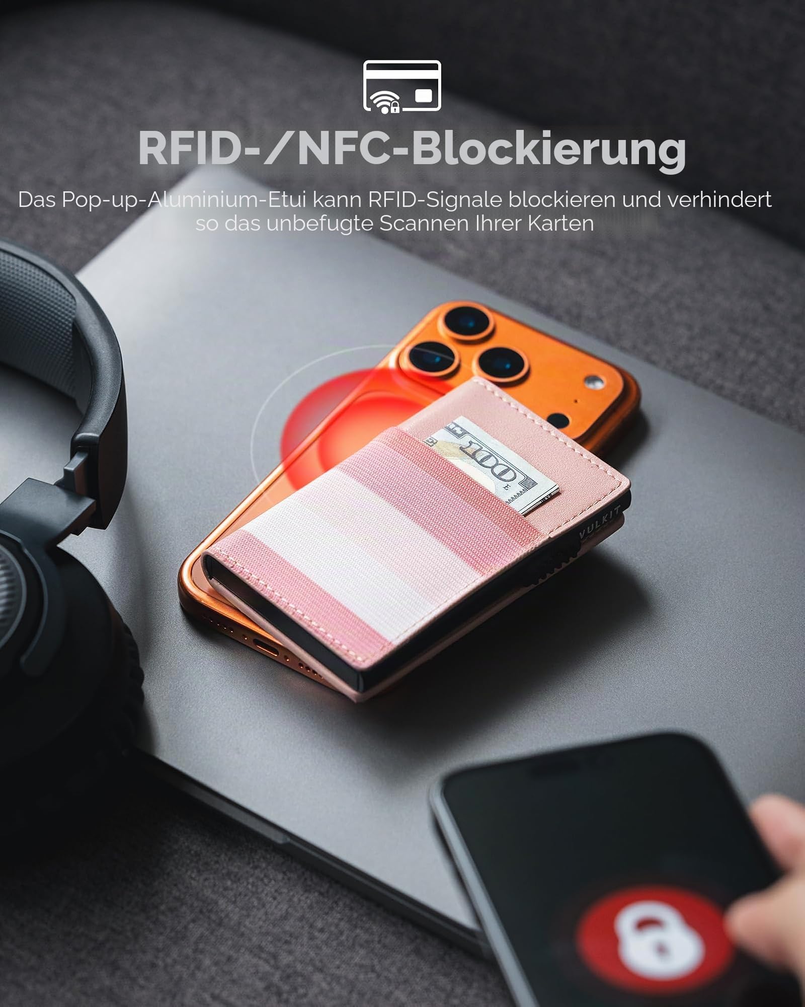 vulkit-bifold-wallet-kartenetui-streifenrosa-rfid-pop-up image 6